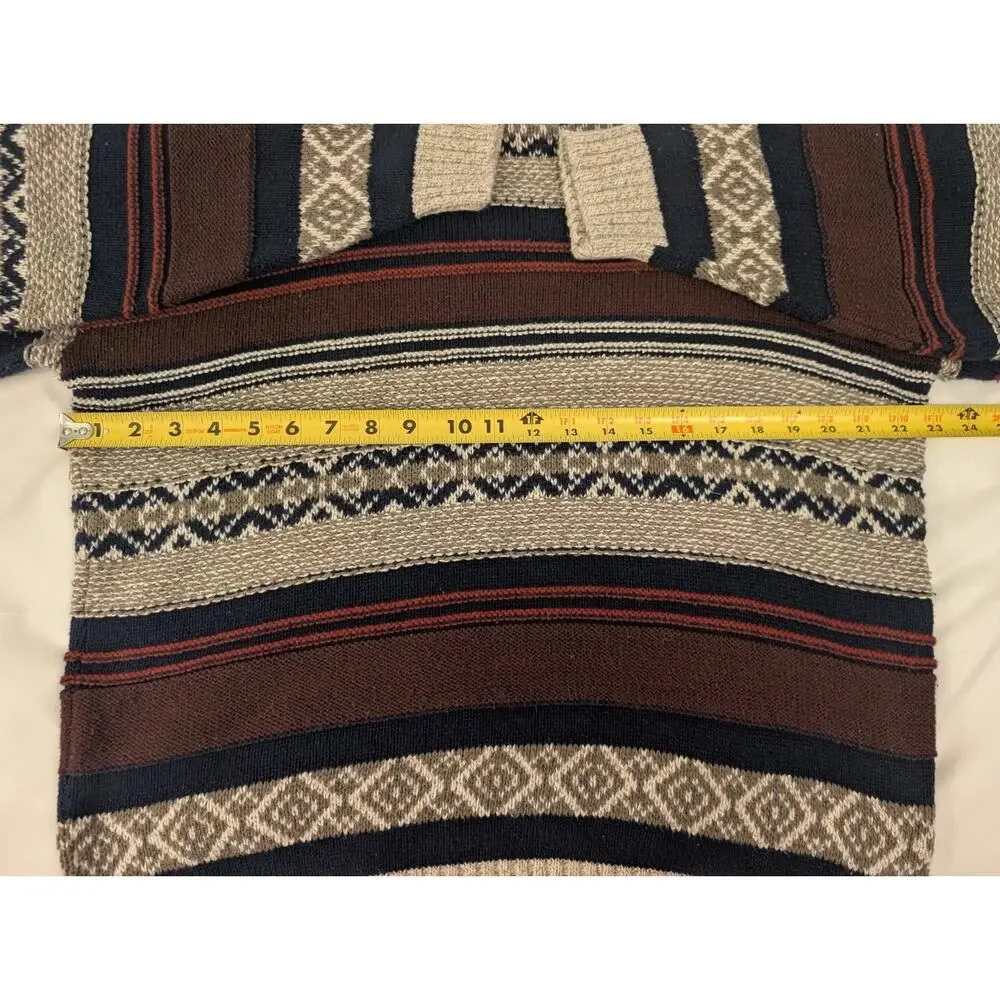 Vintage Old Glory Men’s L 3D Knit Sweater Striped Fair Isle Made in USA 90s